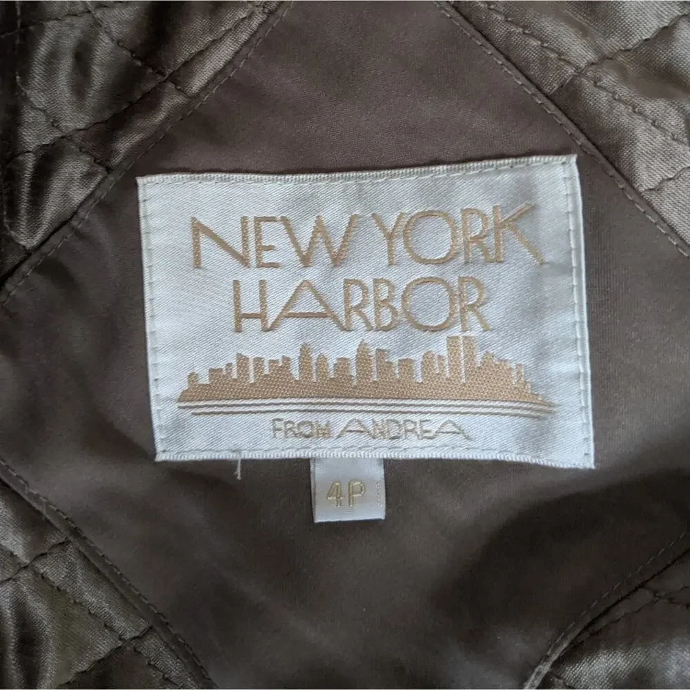 New York Harbor by Andrea Vintage Trench Coat 4P